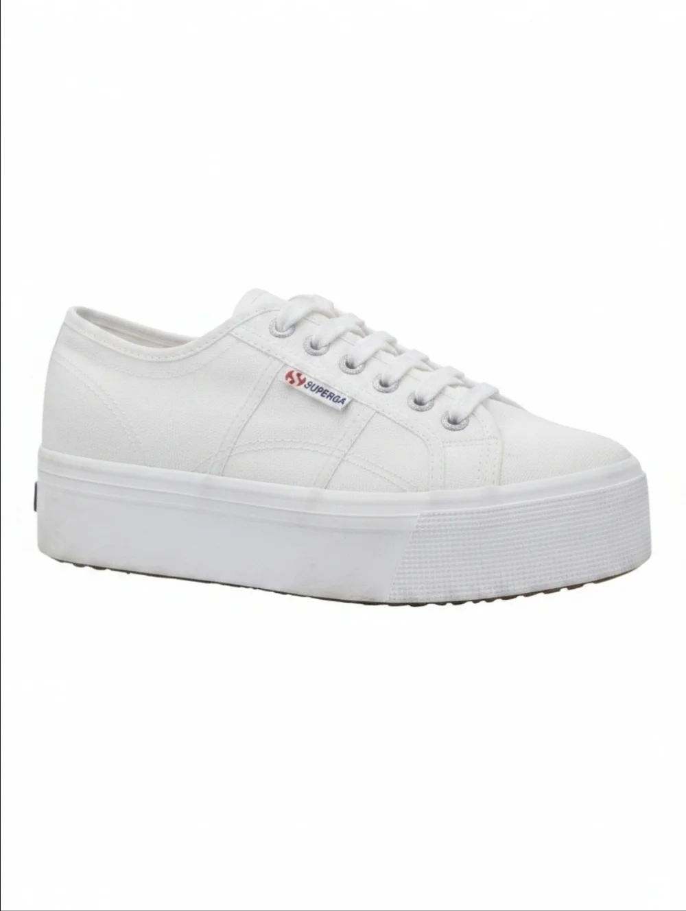 Superga | 2790 Cotw Platform Cotton Canvas Sneakers In True White Size EU42 NWB!